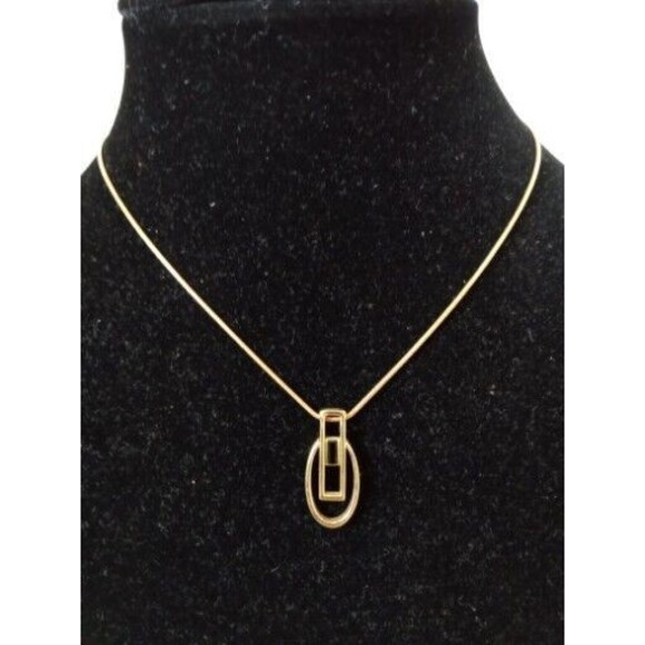 Lia Sophia Jewelry - Lia Sophia Pendant Necklace Goldtone With Black Stone - 15- 18in